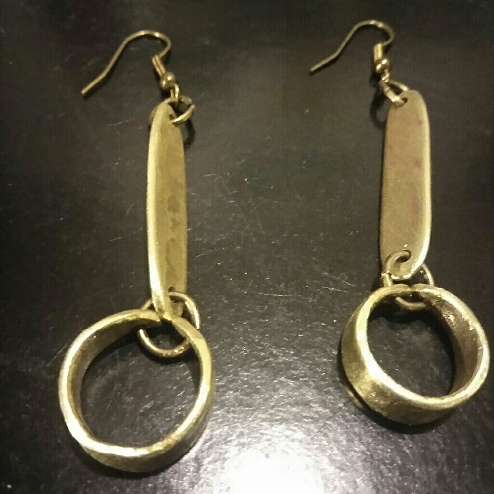 Handmade earrings brass